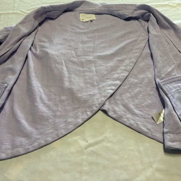 Anthropologie Linen Blend Blazer Jacket Split Back Lilac Women’s Size 12 - Picture 10 of 16